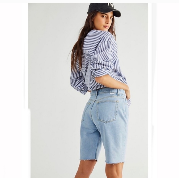 Boyish High Waisted Relaxed Fit Organic Cotton & Tencel Blend Bermuda Sh… - Picture 11 of 16